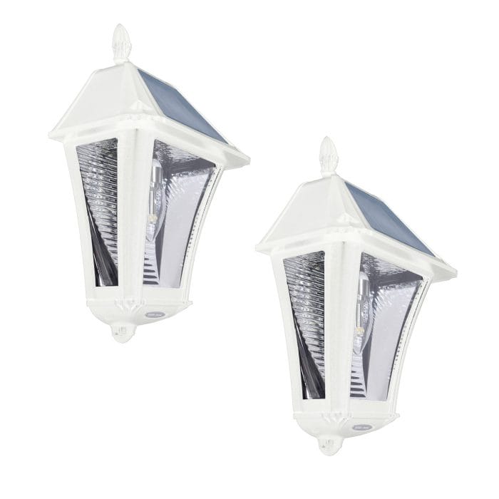 Baytown II Sconce Solar Lamp. This Solar Wall comes in a 2-Pack with 100 lumens. White Finish - main studio image