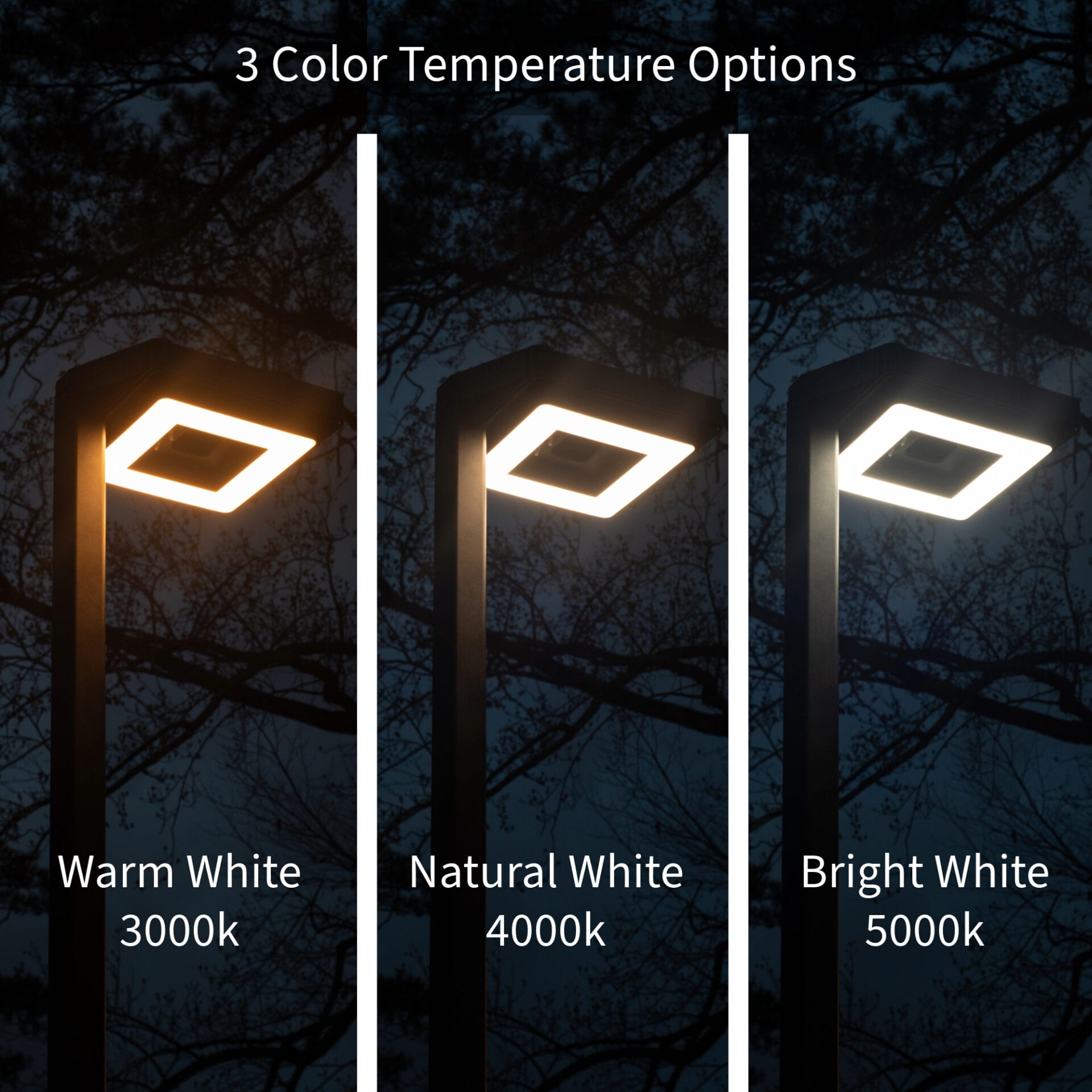 8ft solar lamp post with timer function for outdoor lighting 3 color temperatures
