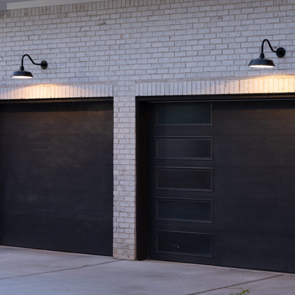 Gooseneck solar LED wall light with dusk-to-dawn sensor garage