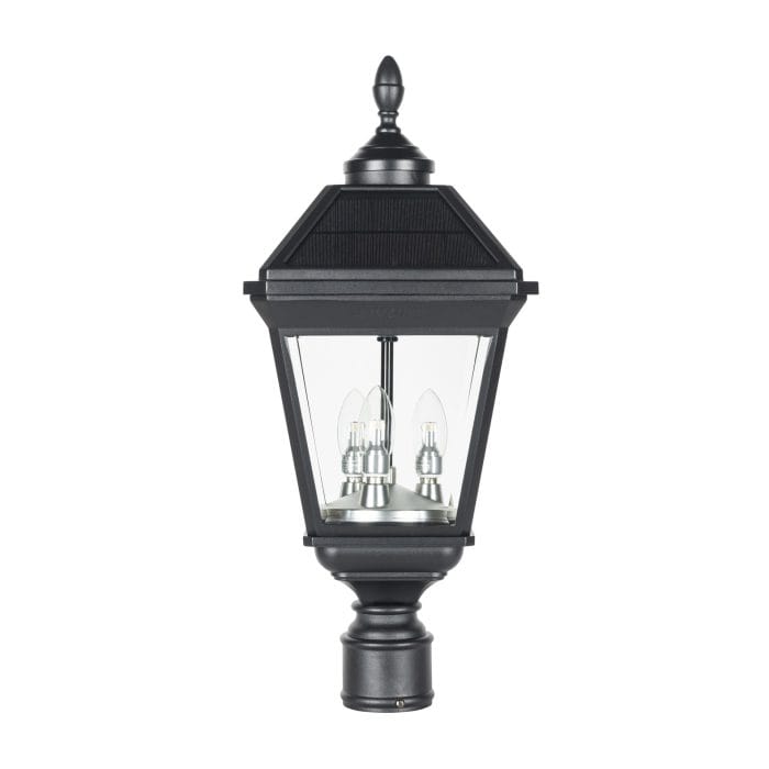 Gama Sonic Imperial Trio Solar Post Light with candelabra bulbs