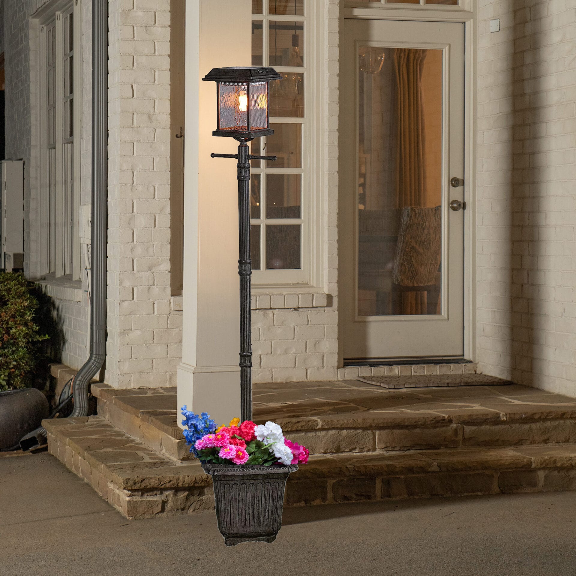 Aspen Solar Lamp Post with Planter & EZ Anchor - Gamasonic USA