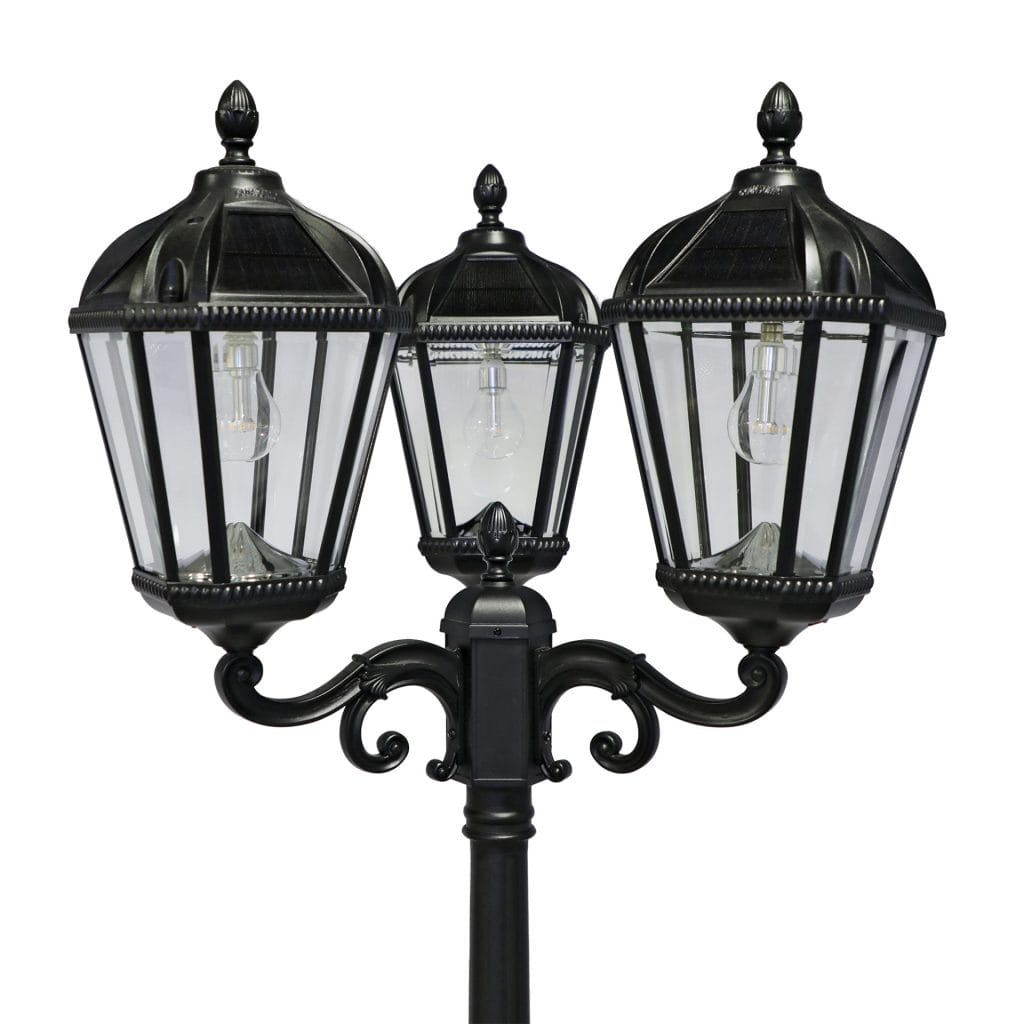Gama Sonic Royal Bulb Solar Lamp Post with triple head design