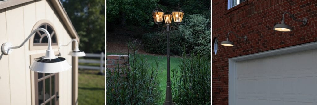 Gama Sonic Royal Bulb Solar Lamp Post with triple head design