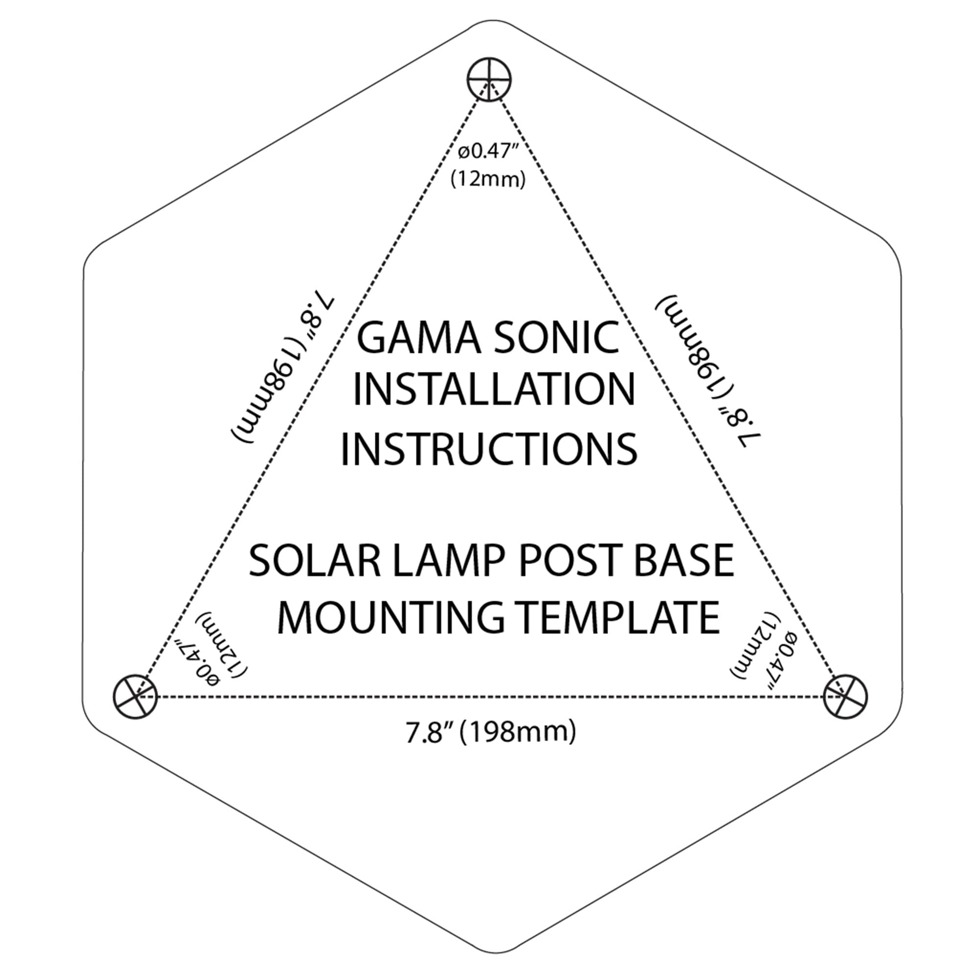 Posts installation instructions_base mounting template